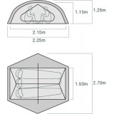 Dimensions Tente Exped Lyra III