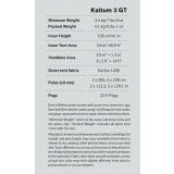 Dimensions Hilleberg Kaitum 3 GT