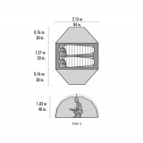 Dimensions Tente MSR Elixir 2