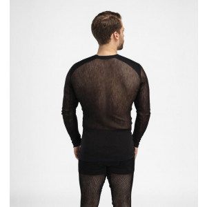 Sous vêtement ultra léger et respirant Aclima WoolNet Light Crew Neck Man-Noir