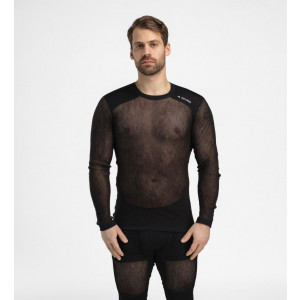 Sous vêtement ultra léger et respirant Aclima WoolNet Light Crew Neck Man-Noir