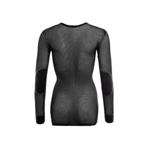 Sous-vêtement chaud et ultra-respirant Aclima WoolNet Original Crew Neck Woman-Noir
