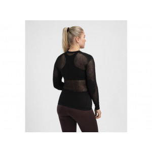 Sous-vêtement chaud et ultra-respirant Aclima WoolNet Original Crew Neck Woman-Noir