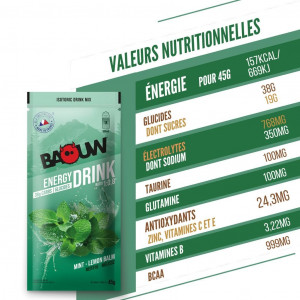 Baouw Energy Drink Menthe-Mélisse 45 g
