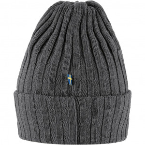 Bonnet à mailles côtelées 100 % laine Fjällräven Byron Hat - Gris Foncé/Graphite