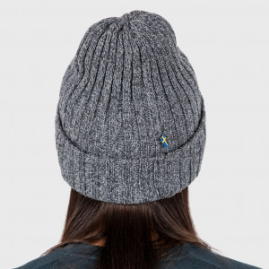 Bonnet à mailles côtelées 100 % laine Fjällräven Byron Hat - Gris Foncé/Graphite