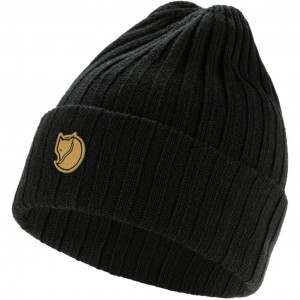Bonnet à mailles côtelées 100 % laine Fjällräven Byron Hat - Noir/Black