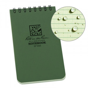 Rite in the Rain Top Spiral Notebook 8x13cm - Vert