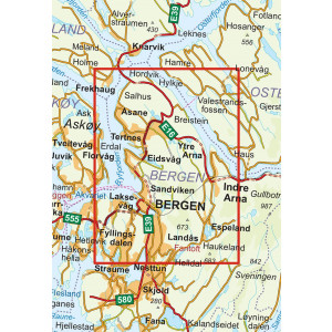 Bergen - 7-Fjellsturen 1:25 000