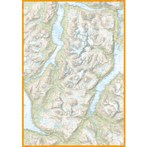 Carte de randonnée des Alpes de Lyngen en Norvège  - Echelle 1:50 000