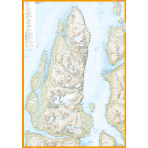 Carte de randonnée des Alpes de Lyngen en Norvège  - Echelle 1:50 000
