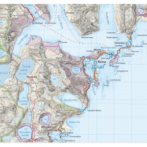Carte de randonnée des îles Lofoten en Norvège  - Echelle 1:50 000