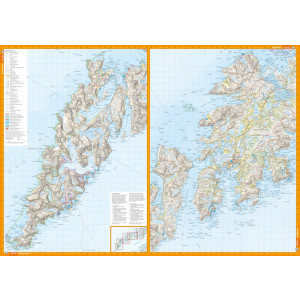 Carte de randonnée des îles Lofoten en Norvège  - Echelle 1:50 000