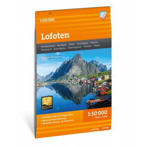 Carte de randonnée des îles Lofoten en Norvège  - Echelle 1:50 000