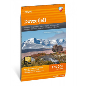 Carte de randonnée du Dovrefjell en Norvège  - Echelle 1:50 000