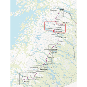 Carte randonnée Kungsleden : Nikkaluokta, Ritsem et Vakkotavare 1:50 000 - Calazo