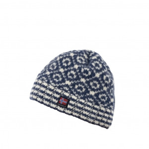 Bonnet en pure laine vierge Devold Svalbard Wool Beanie-Bleu-Night/Offwhite