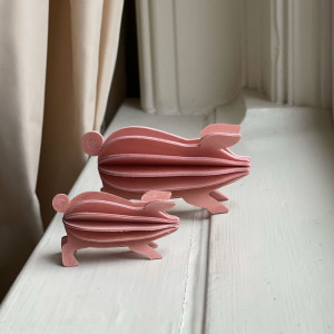 Cochon en bois décoratif en bois de bouleau