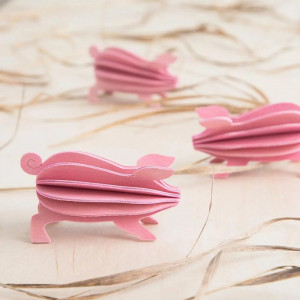 Cochon en bois décoratif en bois de bouleau