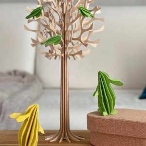Lapin en bois décoratif en bois de bouleau
