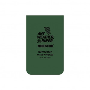 Carnet tout-temps imperméable et résistant Modestone Waterproof Micro Notepad 50x85 mm - vert