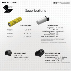 Nitecore 21700 Intelligent Battery System