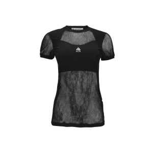 Sous-vêtement manches courtes en maille 100% laine mérinos Aclima WoolNet Light T-Shirt Woman- Jet Black