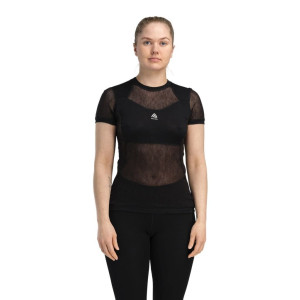Sous-vêtement manches courtes en maille 100% laine mérinos Aclima WoolNet Light T-Shirt Woman- Jet Black