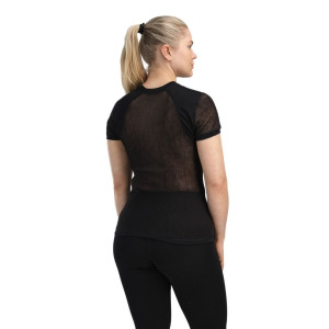 Sous-vêtement manches courtes en maille 100% laine mérinos Aclima WoolNet Light T-Shirt Woman- Jet Black