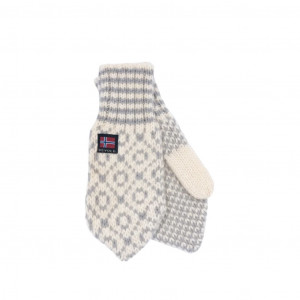 Devold Svalbard Wool Mitten-Gris Clair-Offwhite/Grey