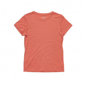 Tee-shirt léger manches courtes 100 % laine mérinos Devold Classic Tee Woman - Rouge/Coral