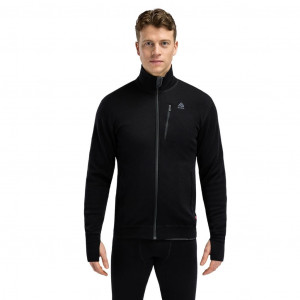Veste zippée en laine mérinos Aclima DoubleWool Jacket Man - Jet Black/Marengo