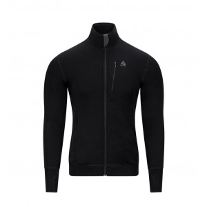 Veste zippée en laine mérinos Aclima DoubleWool Jacket Man - Jet Black/Marengo