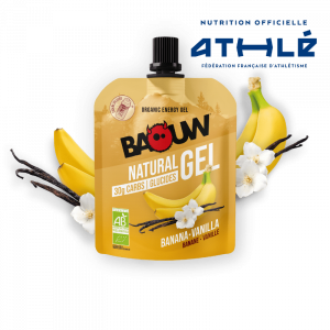 Gel énergétique bio pour efforts intenses Baouw Natural Gel Banane - Vanille