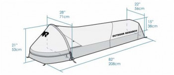 Dimensions Outdoor Research Helium UL Bivy