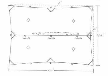 Dimensions SlingFin NFT Ultralight Flat Tarp