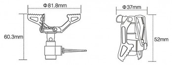 Dimensions réchaud à Gaz BRS 3000T