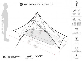 Dimensions Liteway Illusion Solo Tent