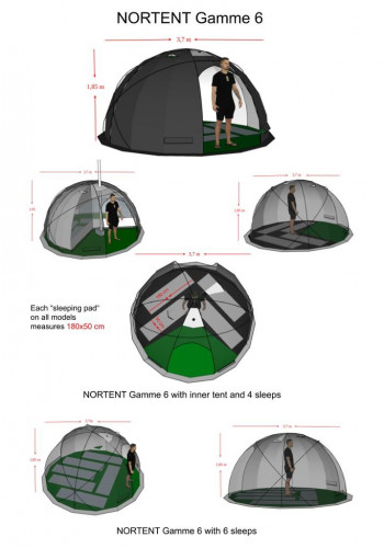 Dimensions Nortent Gamme 6 Tent
