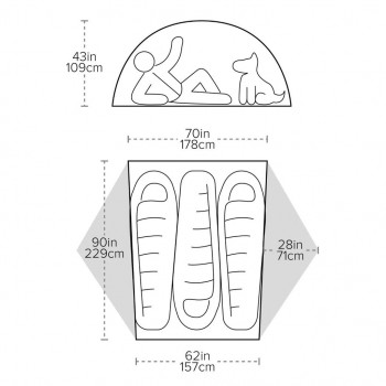Dimensions Big Agnes Copper Spur UL3