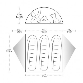 Dimensions Big Agnes Sarvis VST 3