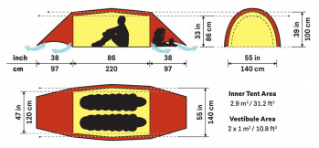 Dimensions Hilleberg Helags 2