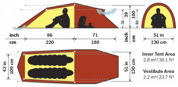 Dimensions Hilleberg Nallo 2 GT