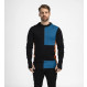 Sous-vêtement laine mérinos Aclima WarmWool Hood Sweater W/Zip Man - Noir/Bleu