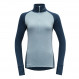 Devold Expedition Merino 235 Z.Neck Woman - Bleu Flood/Cameo