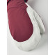 Moufles chaudes en cuir avec doublure amovible en polaire Hestra Heli Ski Female Mitt-Bordeaux
