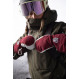 Moufles chaudes en cuir avec doublure amovible en polaire Hestra Heli Ski Female Mitt-Bordeaux