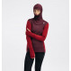Aclima WarmWool Hood Sweater W/Zip Woman - Bordeaux/ Fig/Red Dahlia
